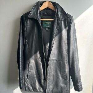 Danier Black Leather Shirt Jacket